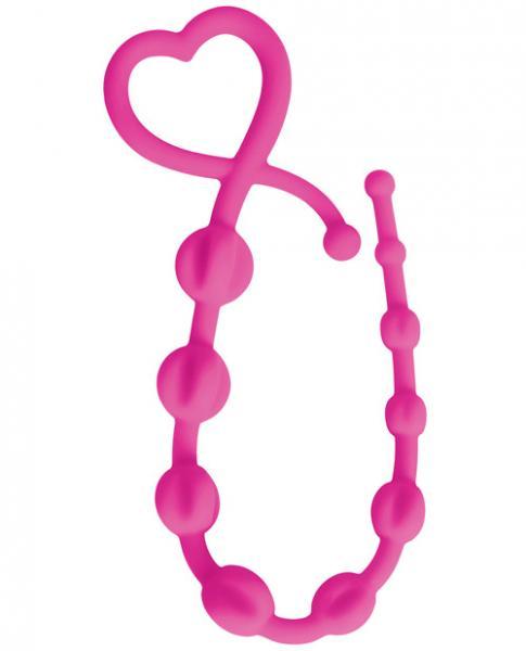 Gossip Hearts &amp; Spurs Anal Beads Magenta Pink