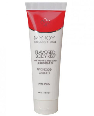 Flavored Body Kiss Body Massage Cream White Cherry 4oz