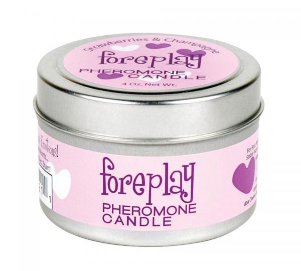 Foreplay pheromone soy massage candle 4 oz strawberries & creme