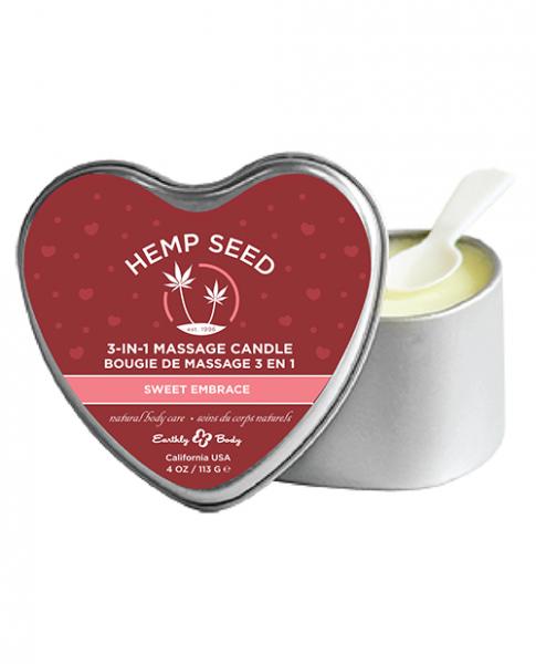 Earthly Body Valentines Candle 3 In 1 Massage Heart Sweet Embrace 4oz