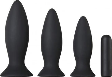 Adam & Eve Rechargeable Vibrating Anal Trainer Kit Black