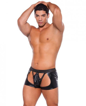 Wet Look Chaps Thong Black O/S