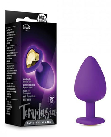 Blush Temptasia Bling Plug W/gem Large - Purple