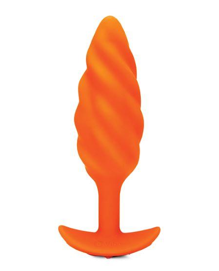 B-Vibe Swirl Texture Vibrating Plug X Zoe Ligon Orange