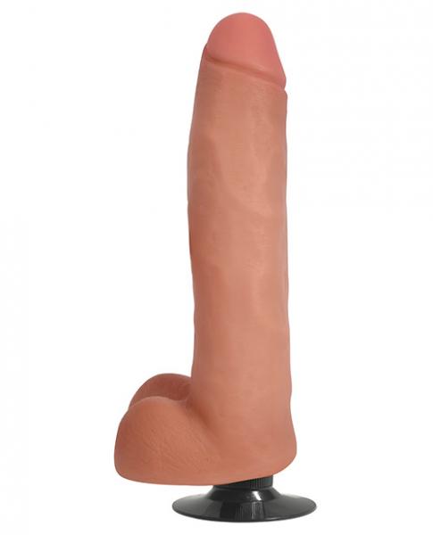 Jock Vibrating 11 inches Dildo with Suction Cup Beige