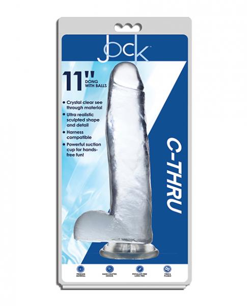 Curve Novelties Jock C-thru 11" Dong W/balls - Clear