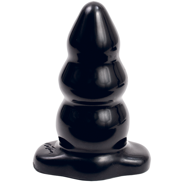 Triple ripple butt plug - large black