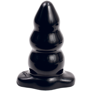 Triple ripple butt plug - large black