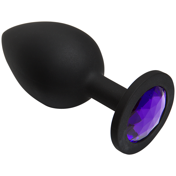 Booty Bling Large Black Plug Purple Stone