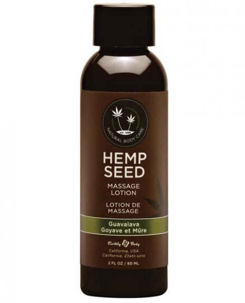 Earthly Body Hemp Seed Massage Lotion Guavalava 2oz