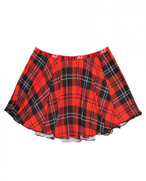 Vibes LIT AF Skirt Red Plaid S/M