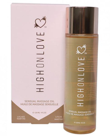 High On Love Hemp Massage Oil Lychee Martini 4oz