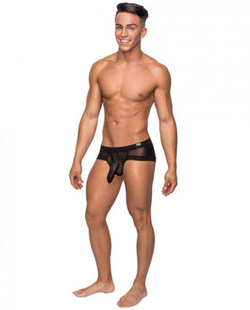 Hoser Stretch Mesh Micro Mini Shorts Black Small