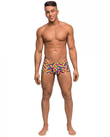 Pride Fest Contoured Pouch Mini Shorts Rainbow Md