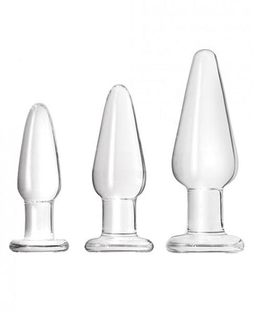 Crystal Glass Anal Trainer Tapered Kit Clear