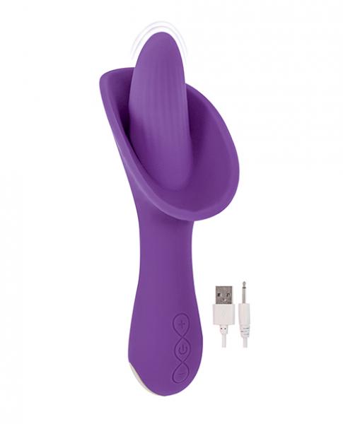 Devine Vibes Vibro Tongue Clit Hugger Purple