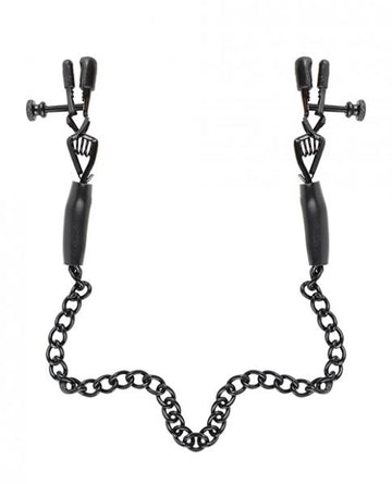 Fetish Fantasy Adjustable Nipple Chain Clamps Black