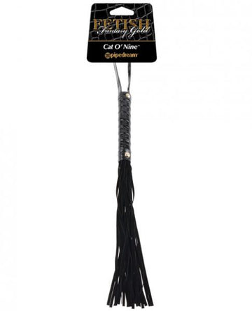 Fetish Fantasy Gold Cat O Nine Whip Black