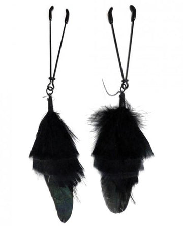 Black Feather Black Tweezer Nipple Clamps