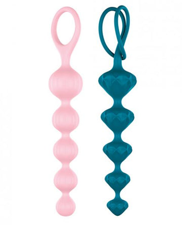 Satisfyer Anal Beads Soft Silicone Blue & Pink