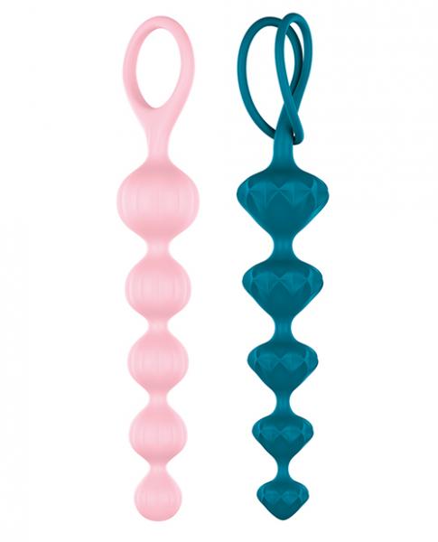 Satisfyer Anal Beads Soft Silicone Blue & Pink