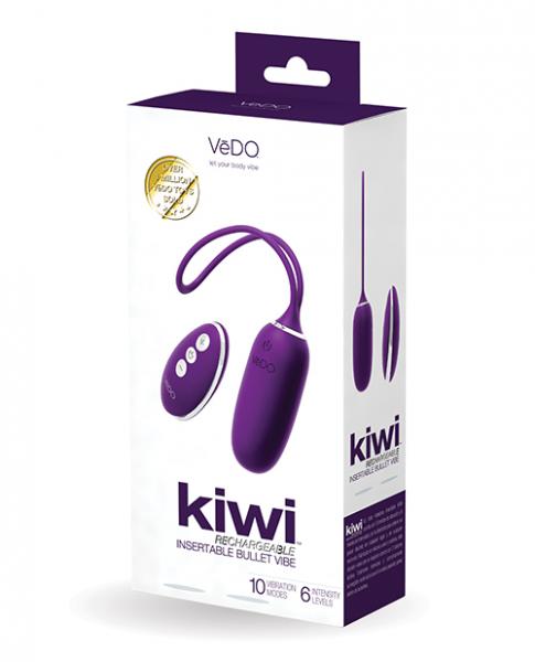 Vedo Kiwi Rechargeable Instertable Bullet - Deep Purple