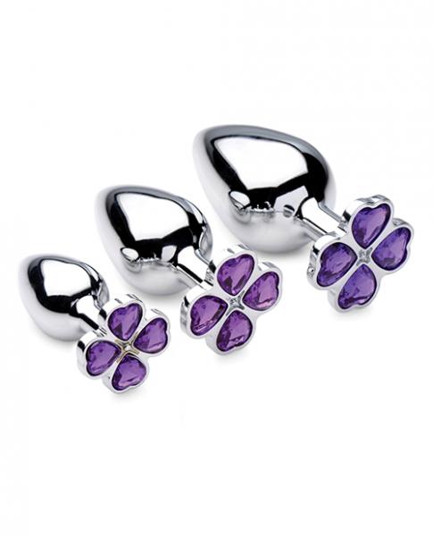 Booty Sparks Violet Flower Gem Anal Plug Set