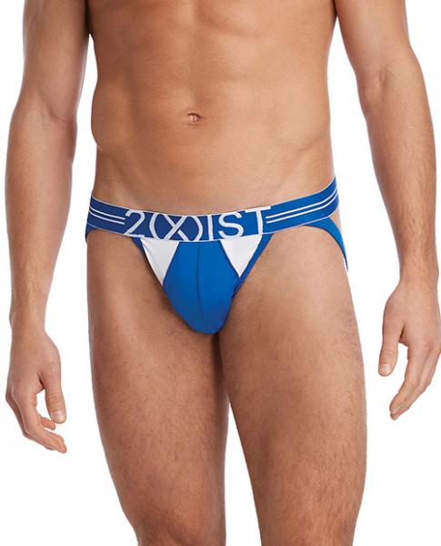 2xist Sport Mesh Jock Strap Blue White Medium