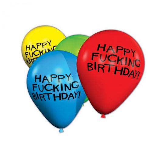 Happy Fucking Birthday 11in Balloons - 8 Per Pack