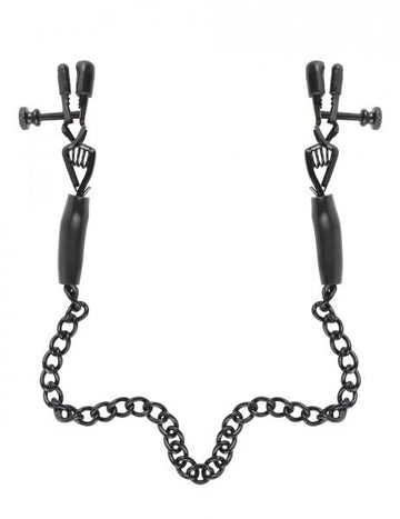 Fetish Fantasy Adjustable Nipple Chain Clamps Black