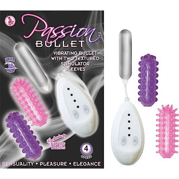 Passion Bullet Vibrating Bullet with 2 Sleeves