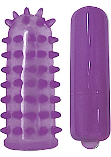 Mini Pocket Bullet Vibrator With Jelly Sleeve Purple