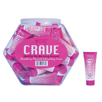 Crave Heat (warming) Strawberry Flavored Lubricating Cream (bowl Of 36)