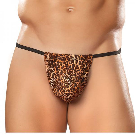 Male Power Animal Posing Strap Brown Leopard O/S