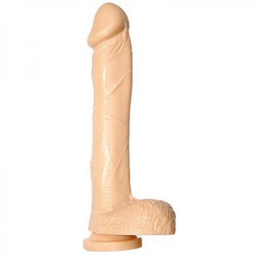 Cock Balls 9 Inches Suction Cup Beige