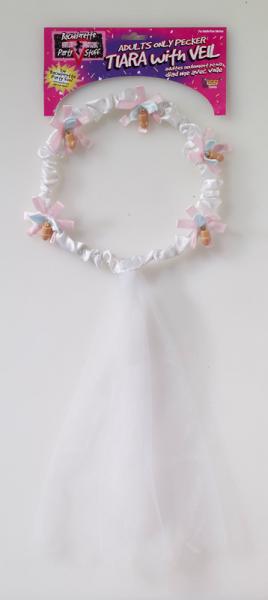 Bachelorette Tiara &amp; Veil with Penis