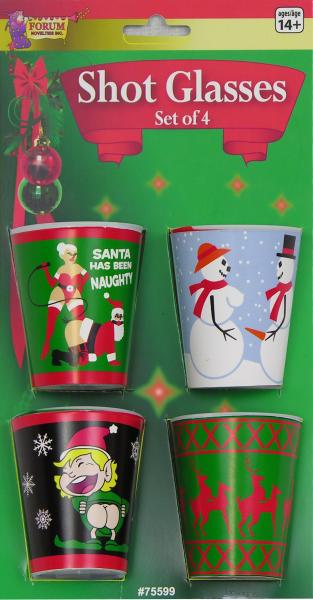 Christmas X-rated Shot Glasses Set Of 4