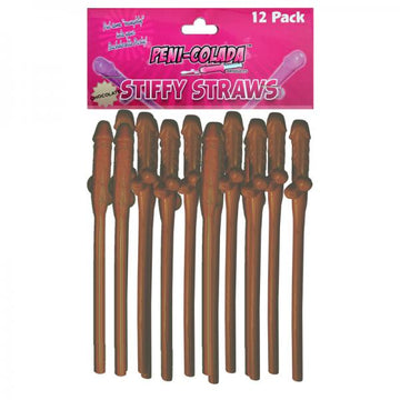 Peni-Colada Stiffy Straws Chocolate  12 Pack