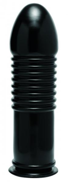 The Enormas Ribbed Butt Plug Suction Base Black