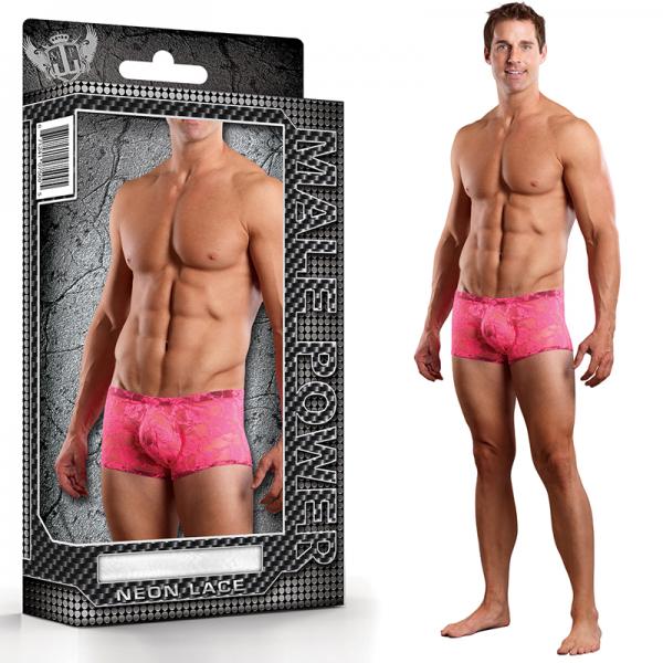 Mini Short Neon Lace Hot Pink Medium