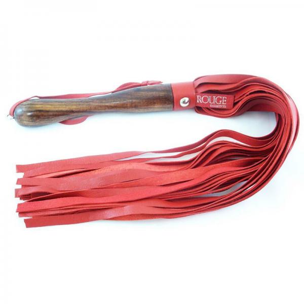 Rouge Flogger W/wooden Handle Red