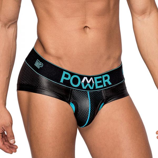 Male Power Lazer Mesh Bikini Brief Black Small