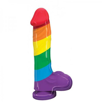 Rainbow Pumped Silicone Dildo 9.4 inches