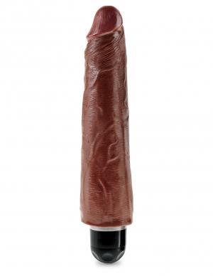 King Cock 9 inches Realistic Vibrating Stiffy Brown