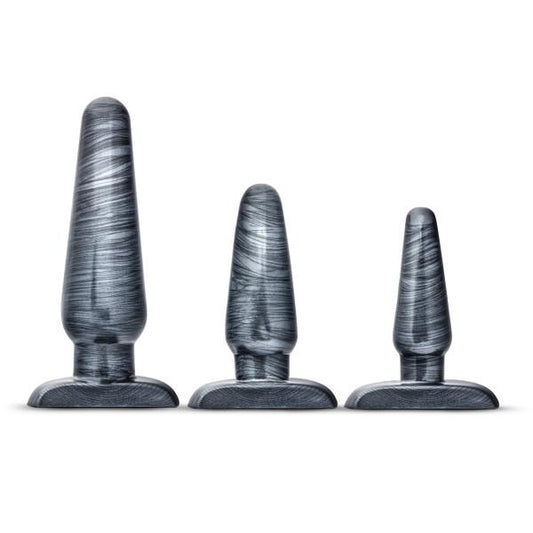 Jet Anal Trainer Kit Carbon Metallic Black 3 Butt Plugs