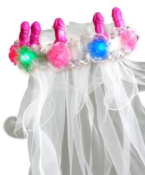 Bachelorette Party Favors Flashing Light Up Pecker Veil