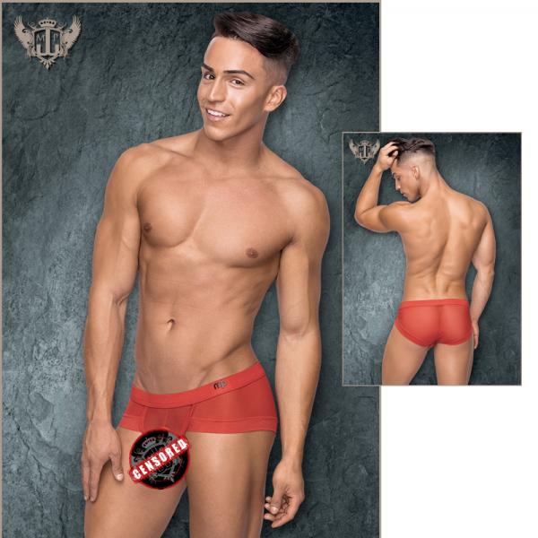 Male Power Hoser Micro Mini Hose Short Red Med