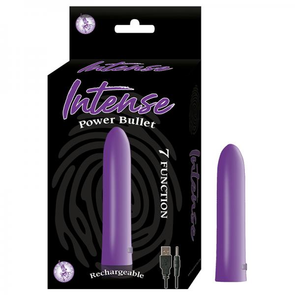 Intense Power Bullet Rechargeable 7 Function Usb Cord Included Waterproof Purple