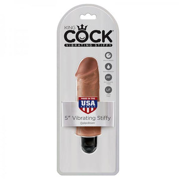 King Cock 5in Vibrating Stiffy Tan