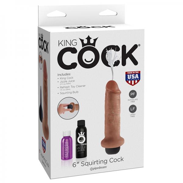 King Cock 6in Squirting Cock Tan